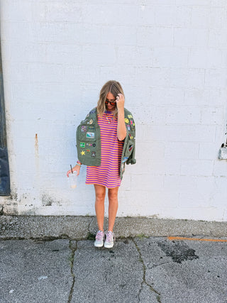 on the way orange tshirt dress