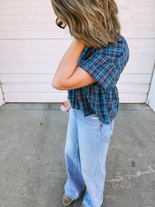 sugar plum plaid top