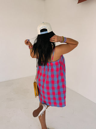checkmate plaid mini dress