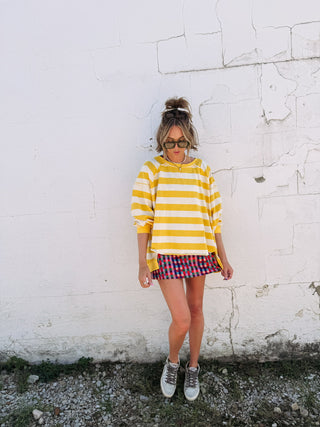 oversized citrus stripe sweatshirt