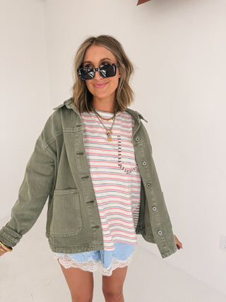 olive branch denim jacket