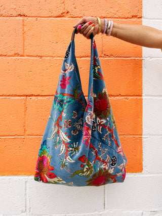 velvet elvis slouchy tote bag