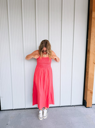 z supply | bayside linen maxi dress - persimmon