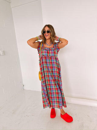 good directions plaid midi dress