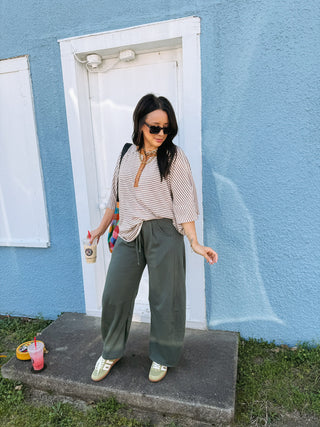 sidewalk barrel leg sweatpants - green