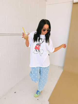say hi to mickey graphic tee