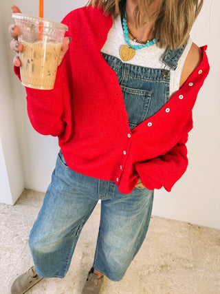 monica cardigan - red