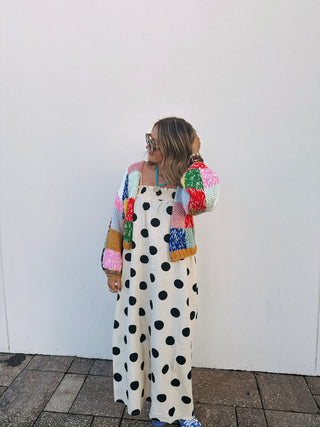 polka dot party dress - cream