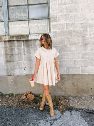 paper plane pleated dress