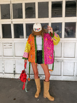 quilted kimono jacket