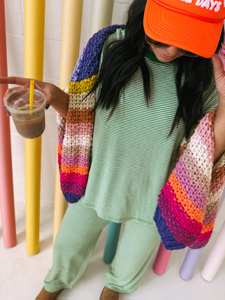 grass is greener striped top