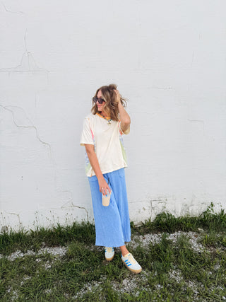 sunset colorblock oversized tee