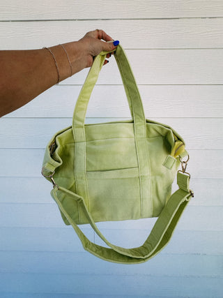 seaside terry cloth lime tote