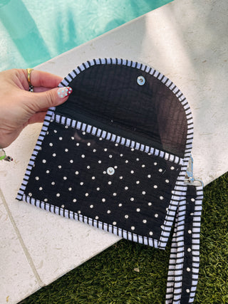 ETTA OG | quilted wristlet - polka dot
