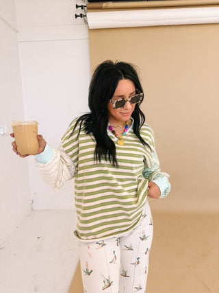 the power of stripes top - green