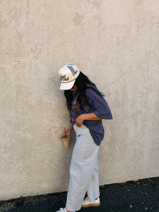 jbd | pinstripe barrel jeans.