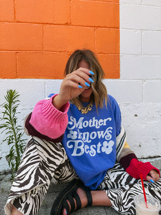 ETTA OG | mother knows best graphic tee - blue / white