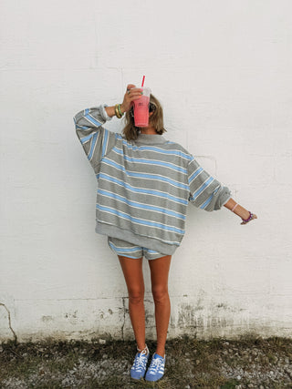 dolphin stripe mock neck