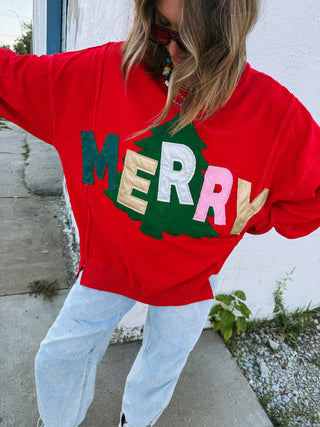 very merry tree sweater top