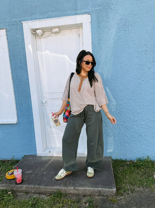 sidewalk barrel leg sweatpants - green