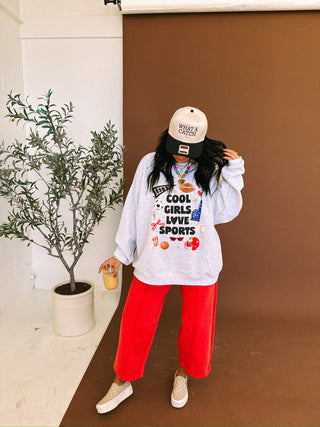 dazed drawstring barrel pants - red