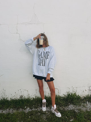 ETTA OG | game day sweatshirt - ash / black