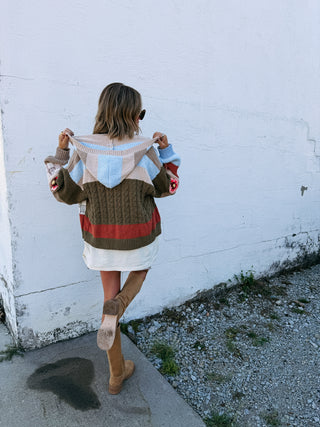 prairie flower patchwork cardigan