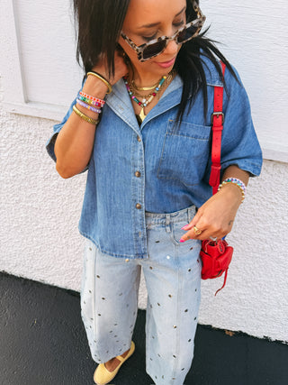 down under denim top