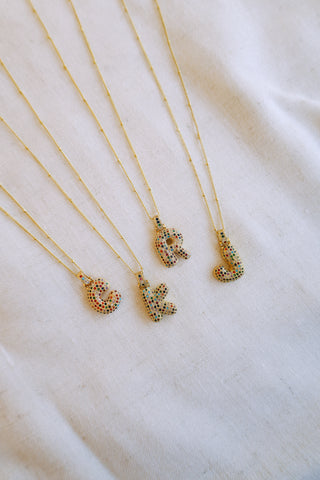 ETTA OG | rhinestone initial necklace