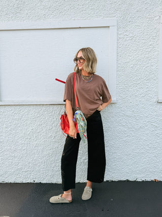 azalea eyelet barrel jeans - black