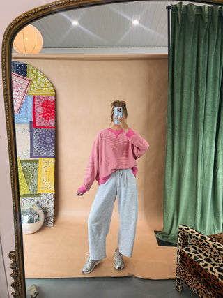 stateside stripe top - pink