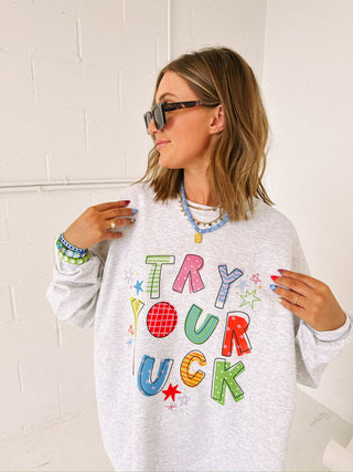 ETTA OG | try your luck sweatshirt - ash