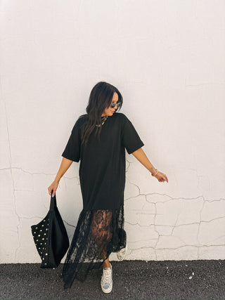 blackbird lace tshirt dress