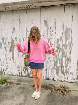 stateside stripe top - pink