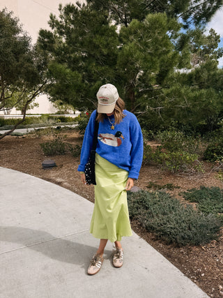 back to the basics midi skirt - lime
