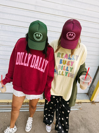 PREORDER | dilly dally mock neck - burgundy