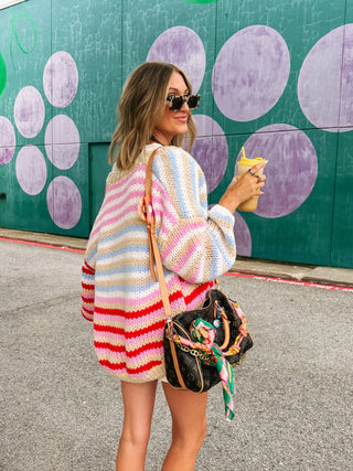 just my type stripe cardigan
