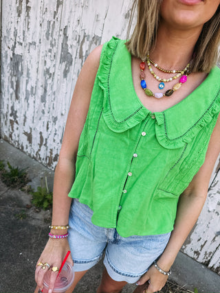 arden ruffle collar top
