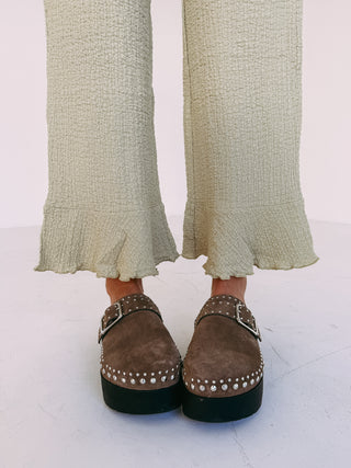 palm tree textured pants