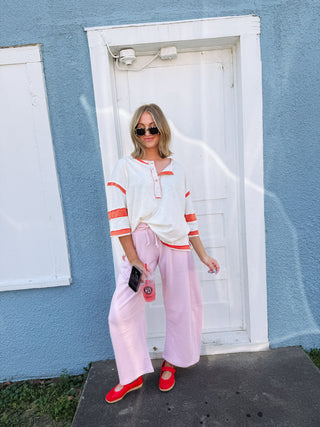 sidewalk barrel leg sweatpants - pink