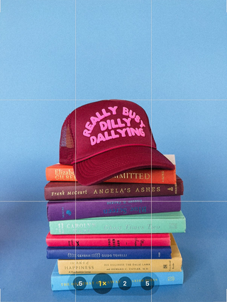 ETTA OG | dilly dallying trucker hat - burgundy / pink