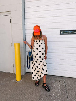 polka dot party dress - cream