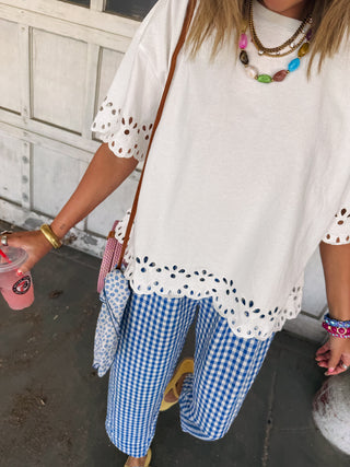 innocent eyelet top