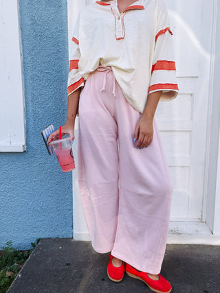 sidewalk barrel leg sweatpants - pink