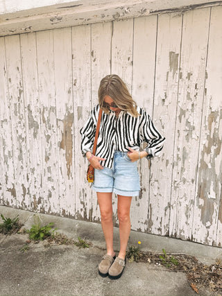 zebra button sweater