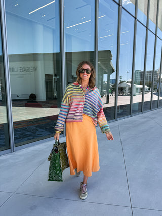 back to the basics midi skirt - orange