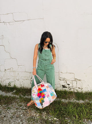 odessa washed overalls - green