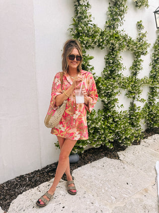 z supply | tropic mini dress - sunset pink
