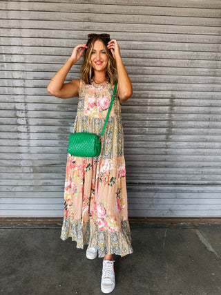 tea time boho midi dress