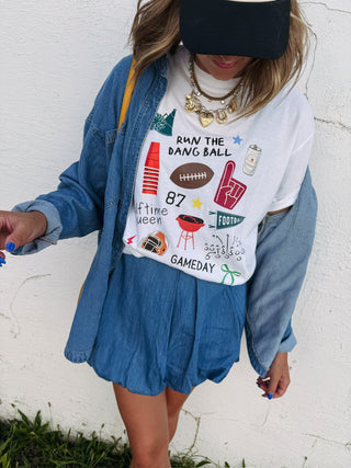 denim bubble skirt